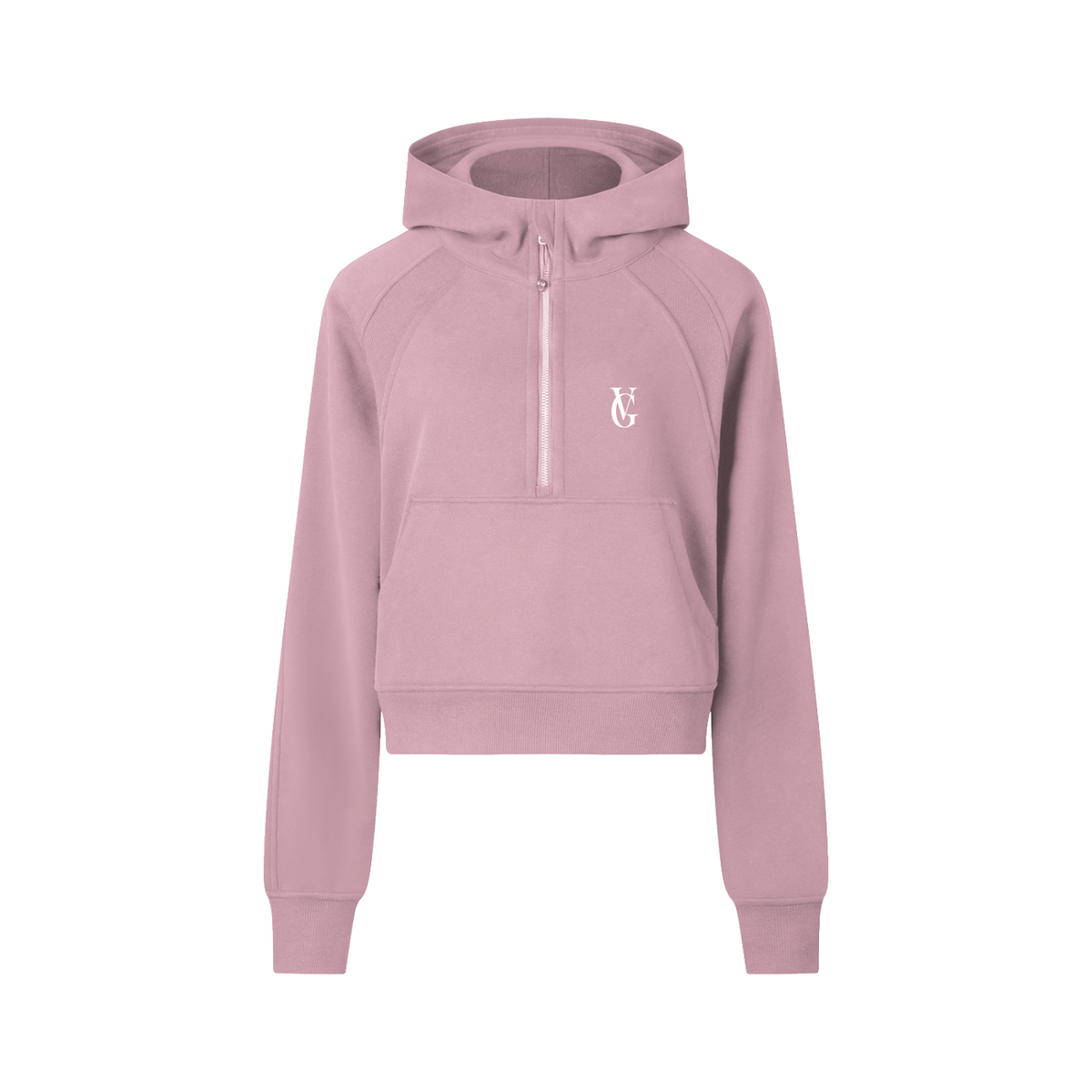 Golden Vein Cropped Half-Zip Hoodie – Pink – Produktansicht 7