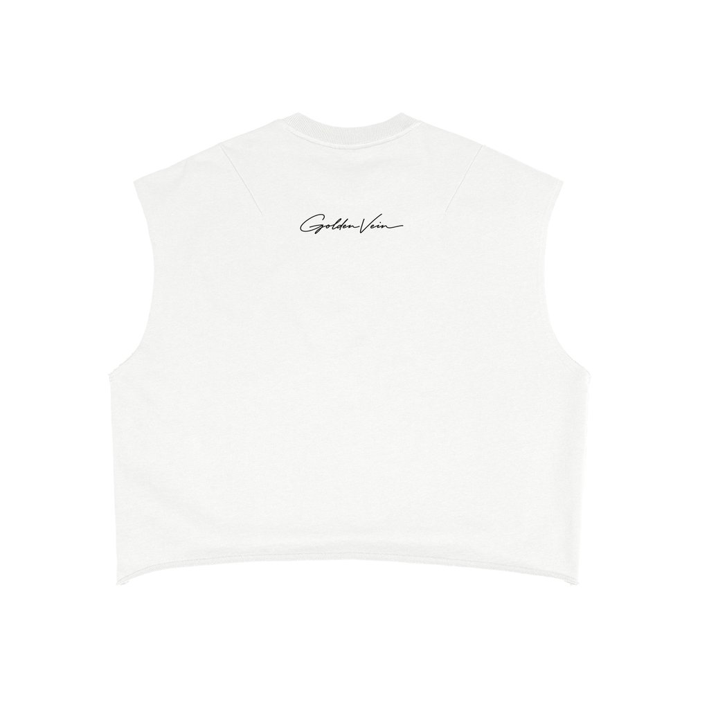 Golden Vein French Terry Boxy Tank – White – Produktansicht 8