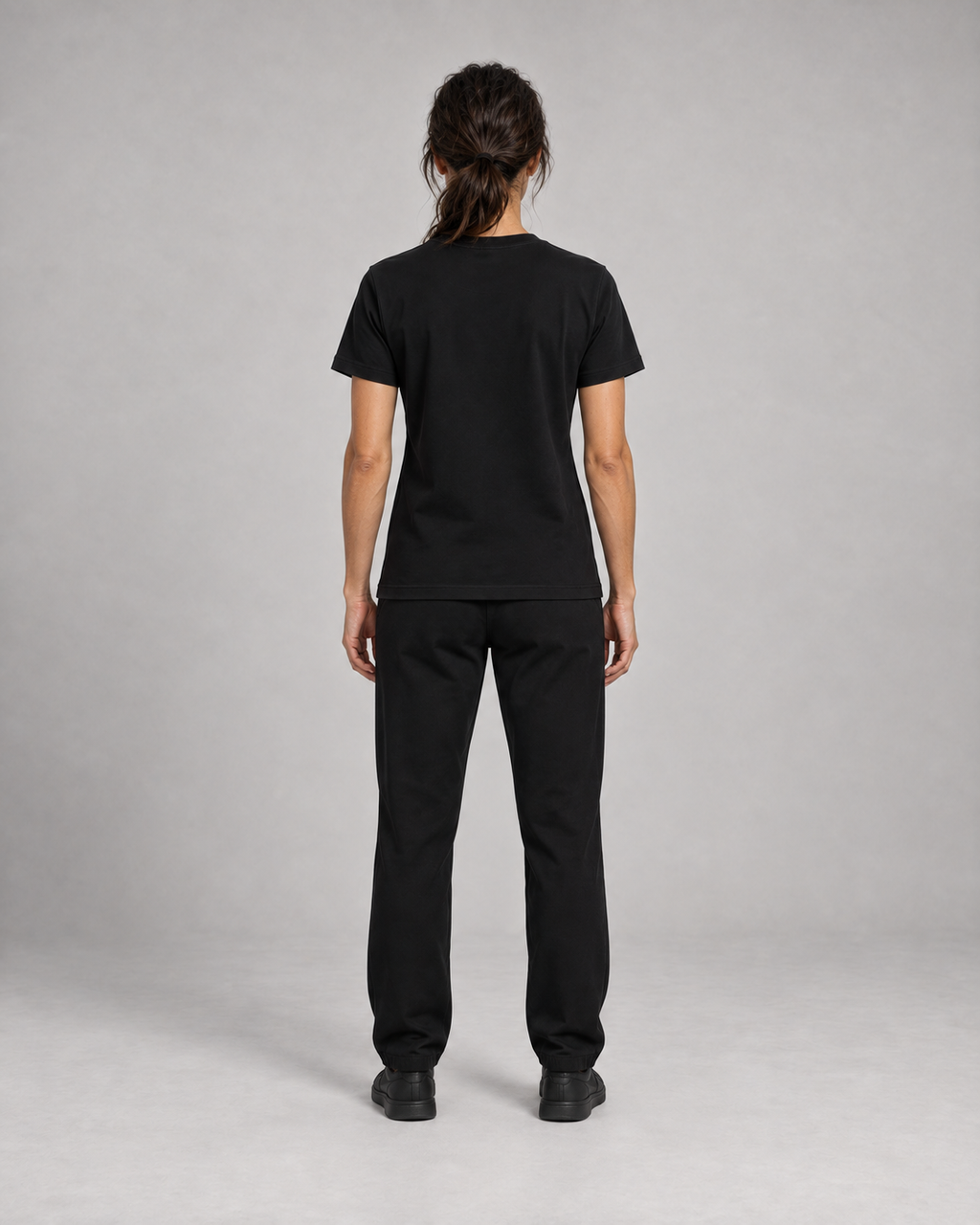 Golden Vein Basic Shirt Schwarz – Damen Rückansicht