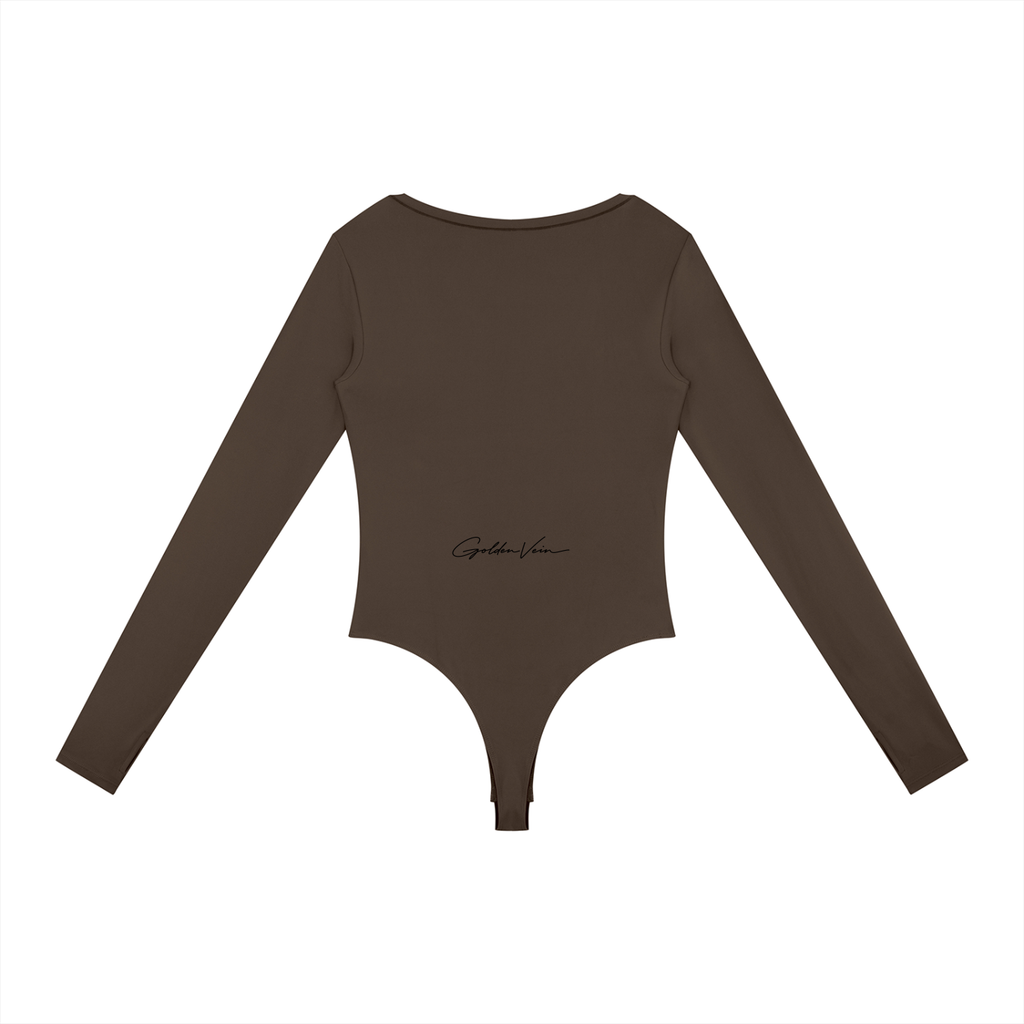 Golden Vein Flow Long Sleeve Bodysuit – Coffee – Produktansicht 10