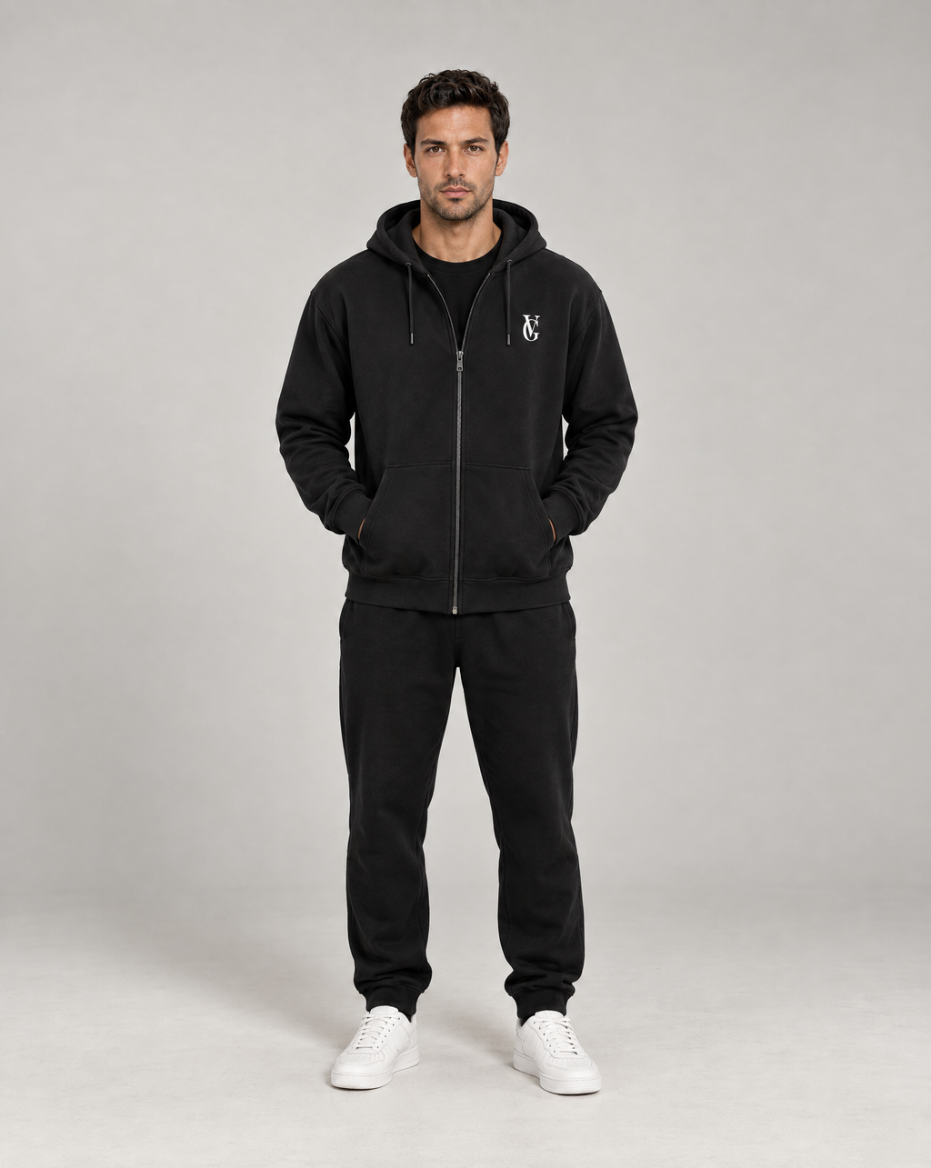 Be Ready To Lose It All Zip Hoodie Schwarz – Herren Frontansicht