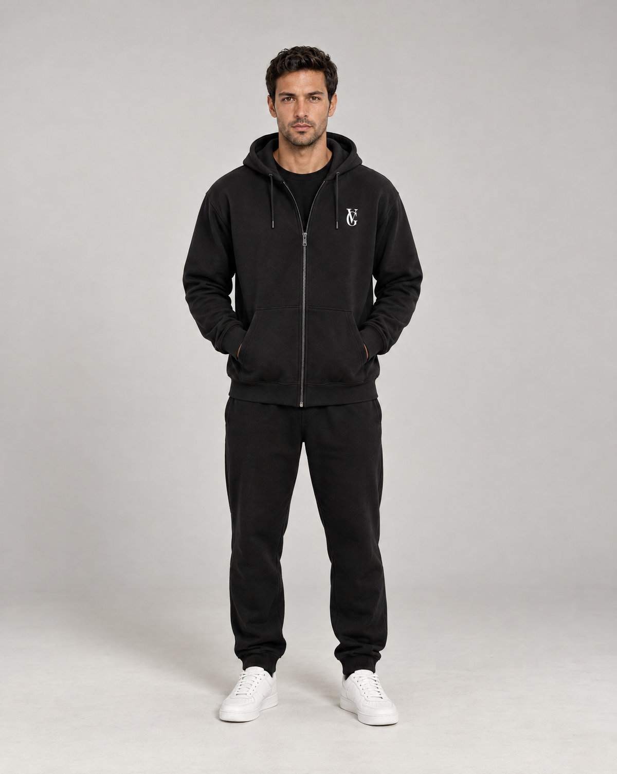Be Ready To Lose It All Zip Hoodie Schwarz – Herren Frontansicht