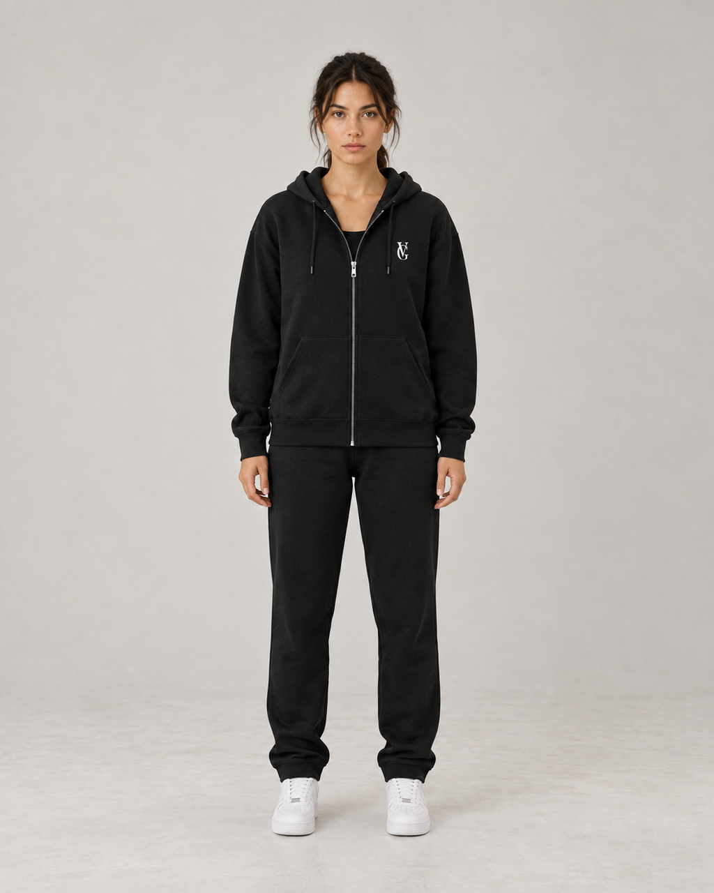 Be Ready To Lose It All Zip Hoodie Schwarz – Damen Frontansicht