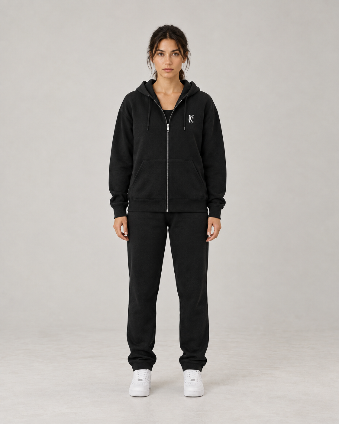 Be Ready To Lose It All Zip Hoodie Schwarz – Damen Frontansicht