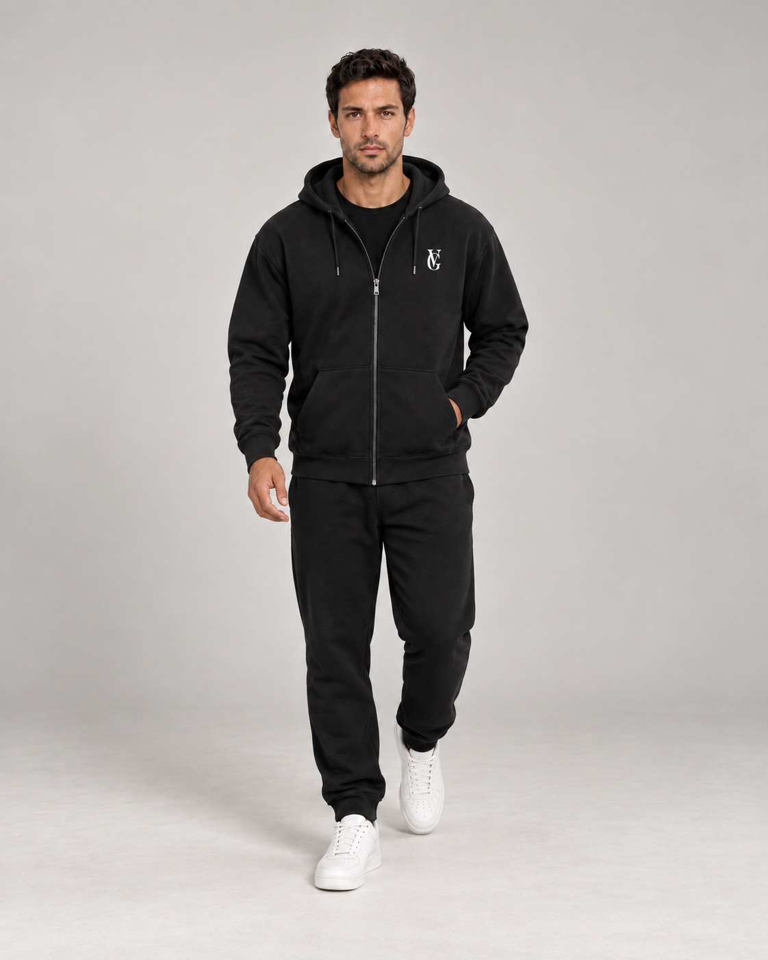 Be Ready To Lose It All Zip Hoodie Schwarz – Herren Walking Ansicht