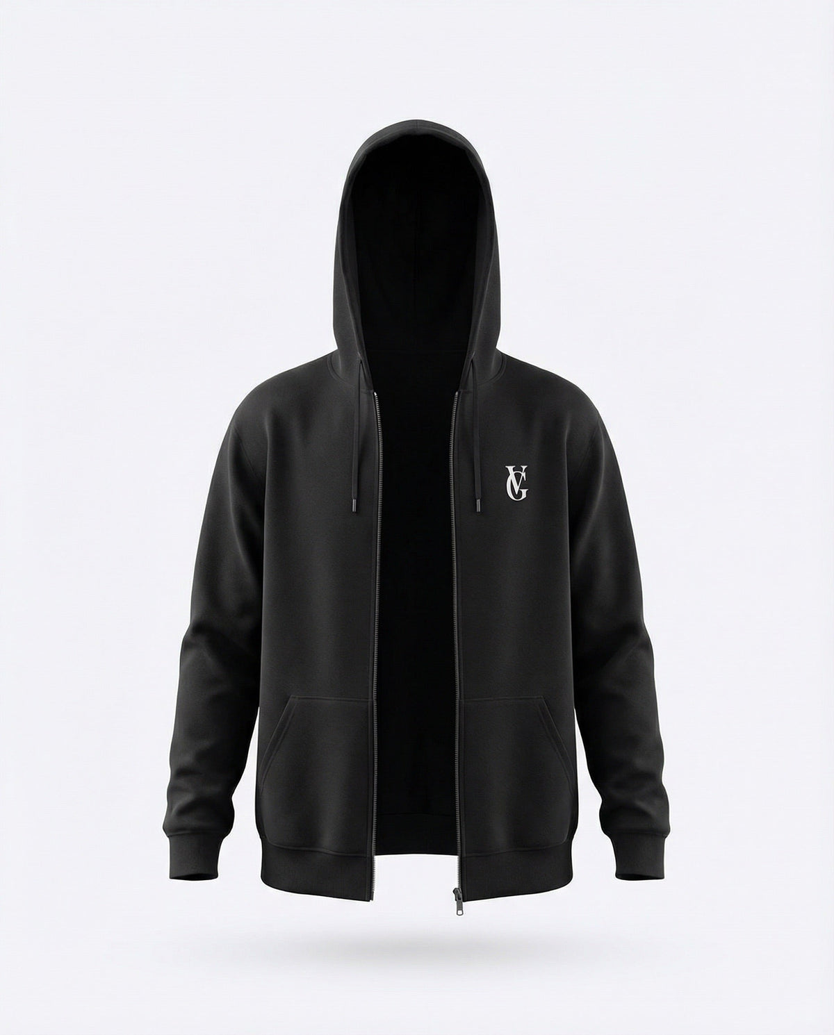 Be Ready To Lose It All Zip Hoodie Schwarz – Front Produktansicht