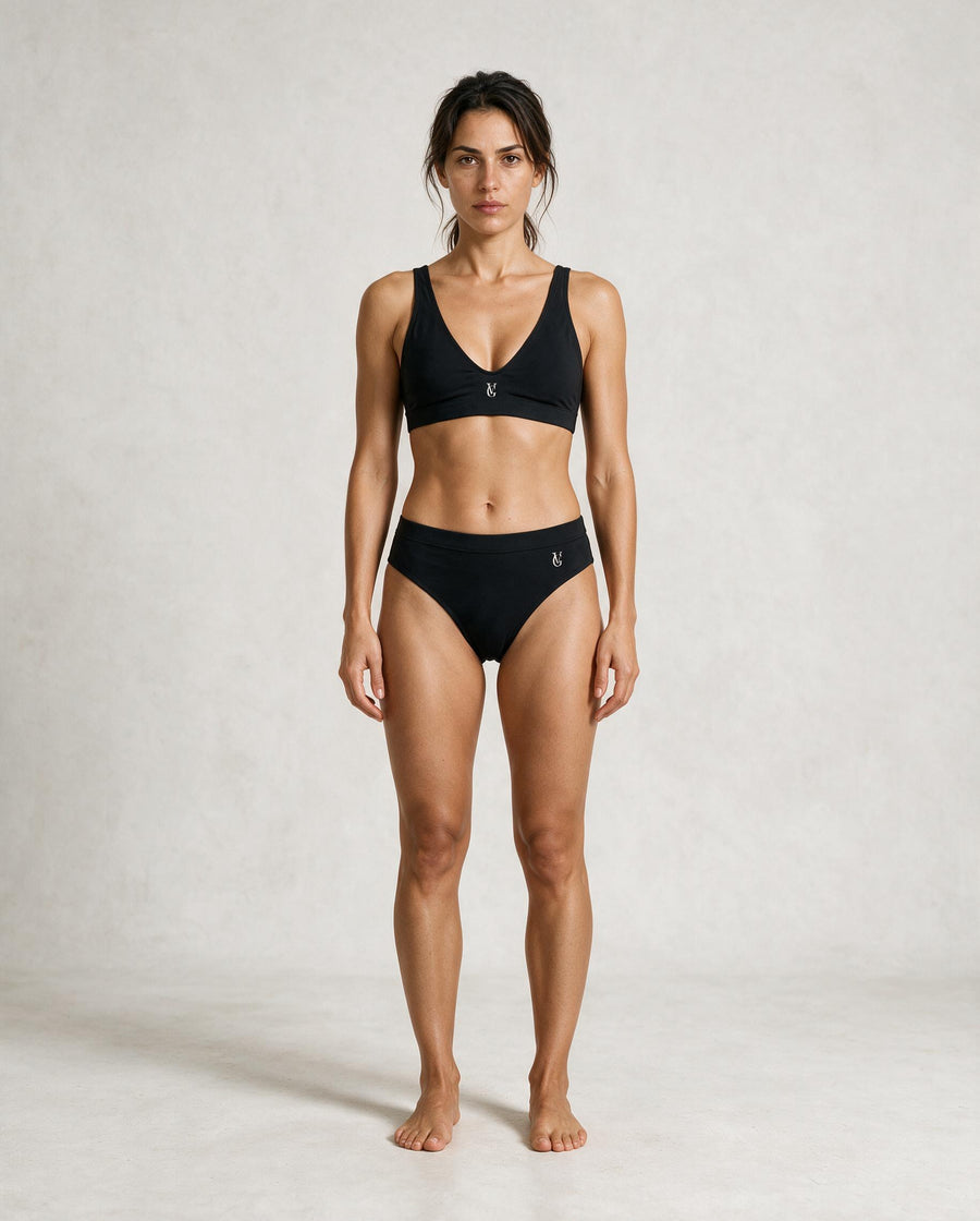 GV High Waist Bikini Schwarz – Front