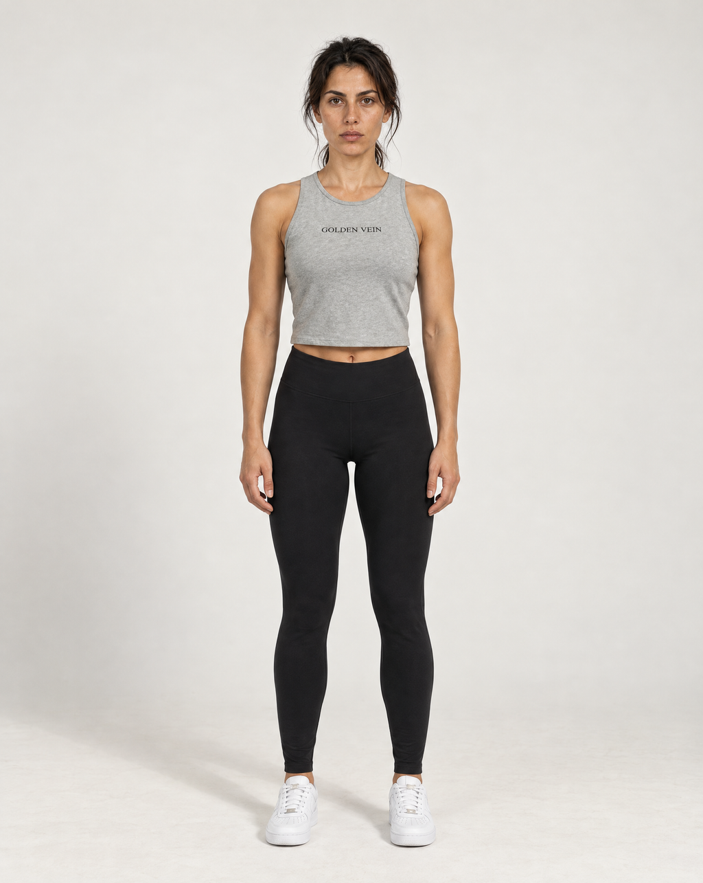 Crop Tanktop Grau Frontansicht