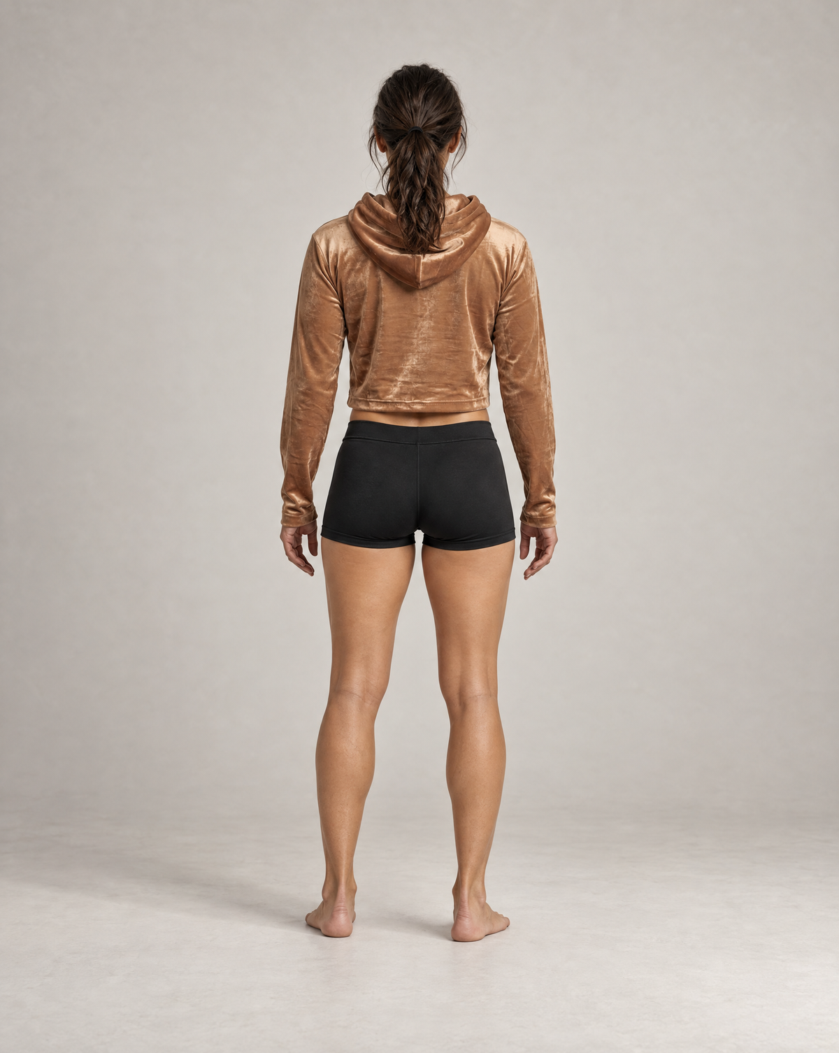 GV Velvet Cropped Hoodie Limited – back view
