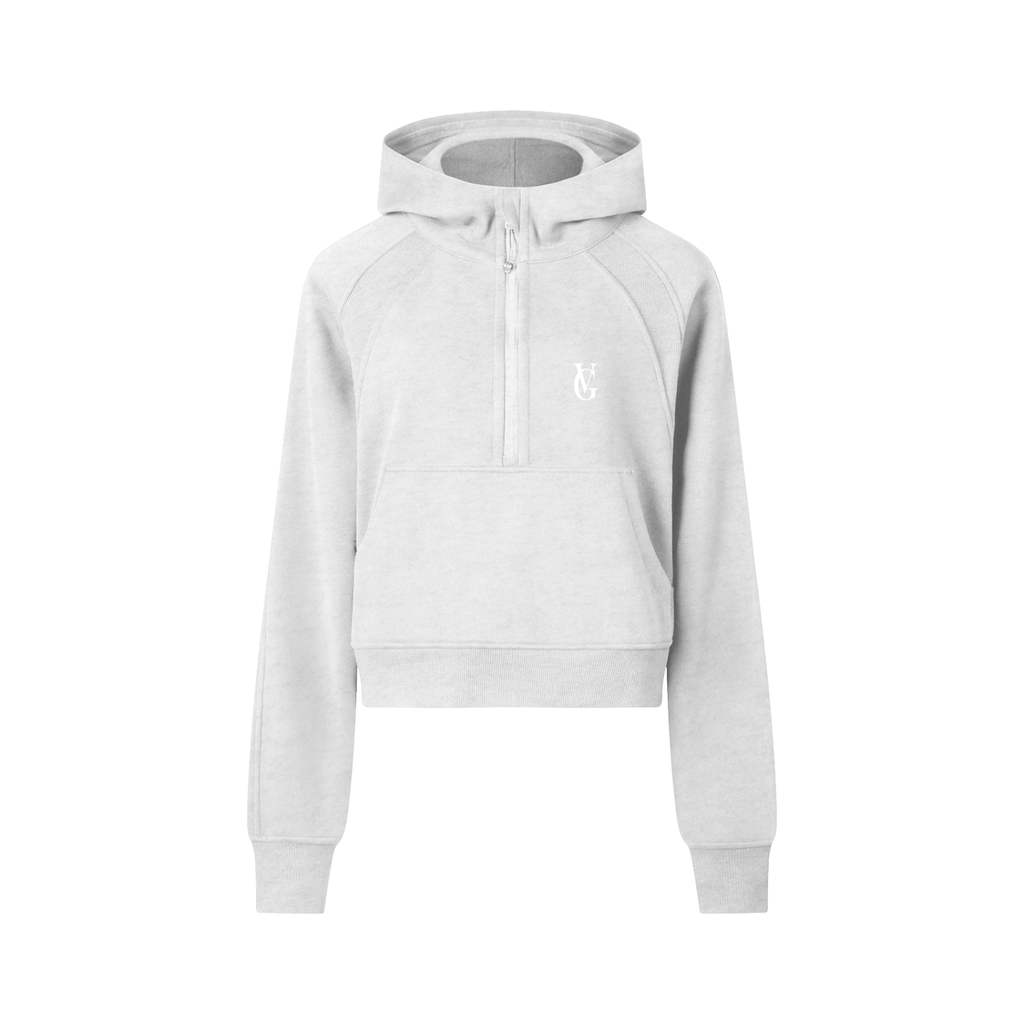 Golden Vein Cropped Half-Zip Hoodie – Cold Grey – Produktansicht 6