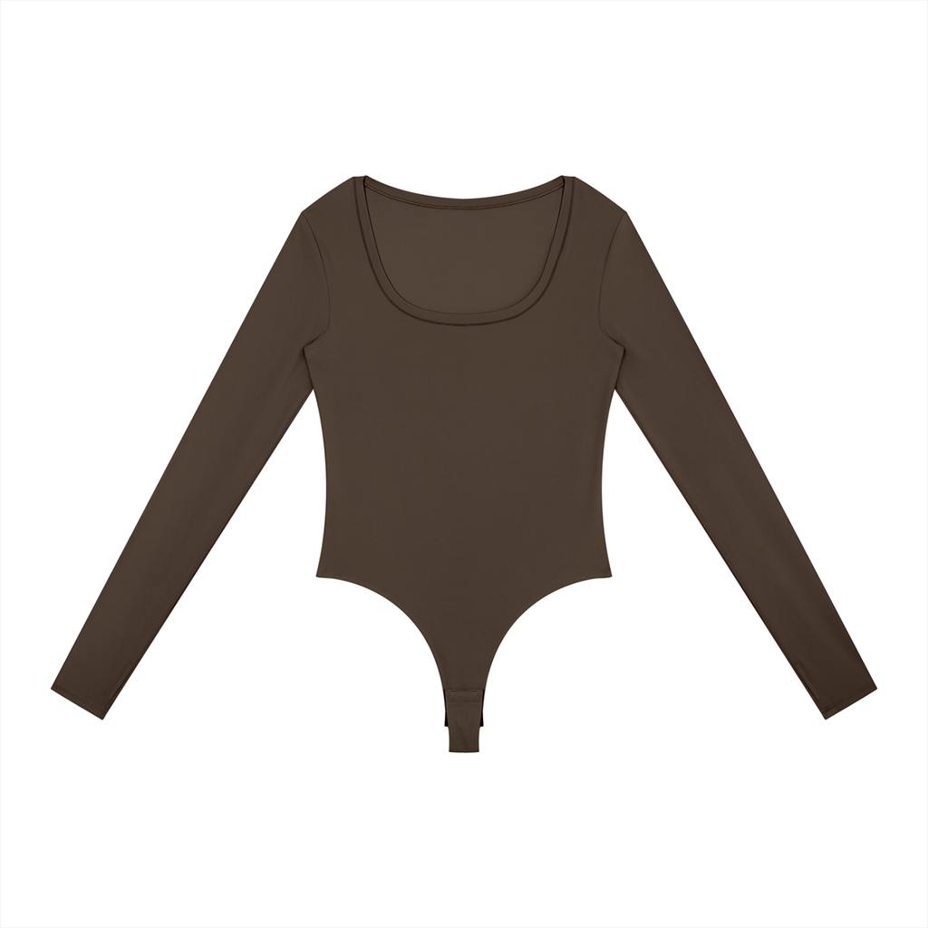 Golden Vein Flow Long Sleeve Bodysuit – Coffee – Produktansicht 9