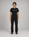 Golden Vein Basic Shirt in Schwarz – Damen Frontansicht