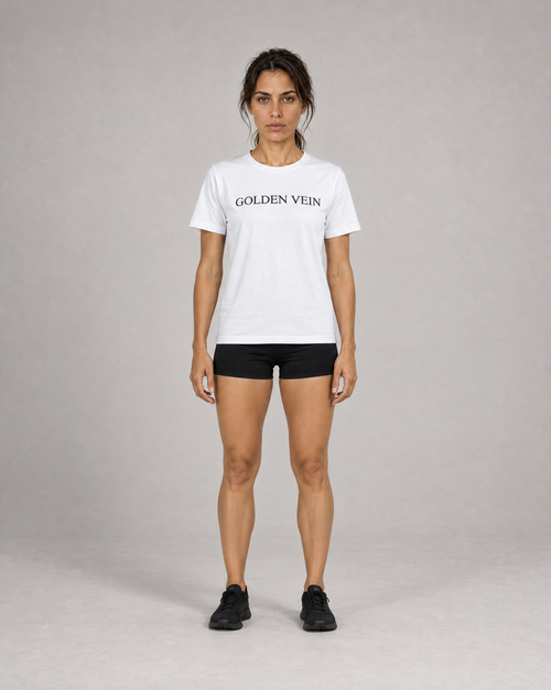 Golden Vein Basic Shirt in Weiß – Damen Frontansicht