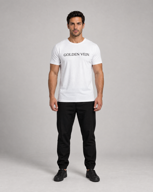Golden Vein Basic Shirt in Weiß – Herren Frontansicht