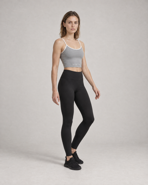 Crop Top Grau – 3/4-Ansicht