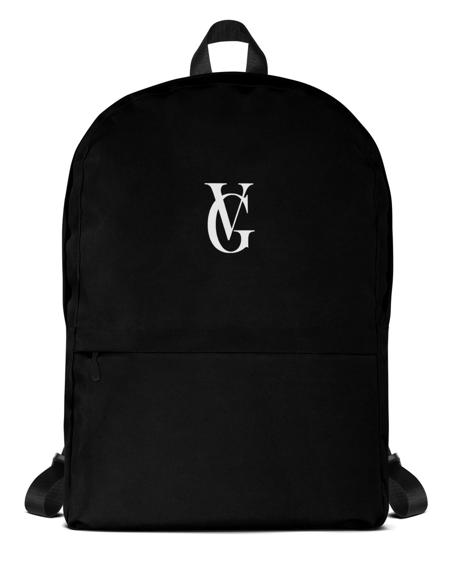 GV Rucksack in Schwarz mit zentral platziertem GV-Logo, Frontansicht