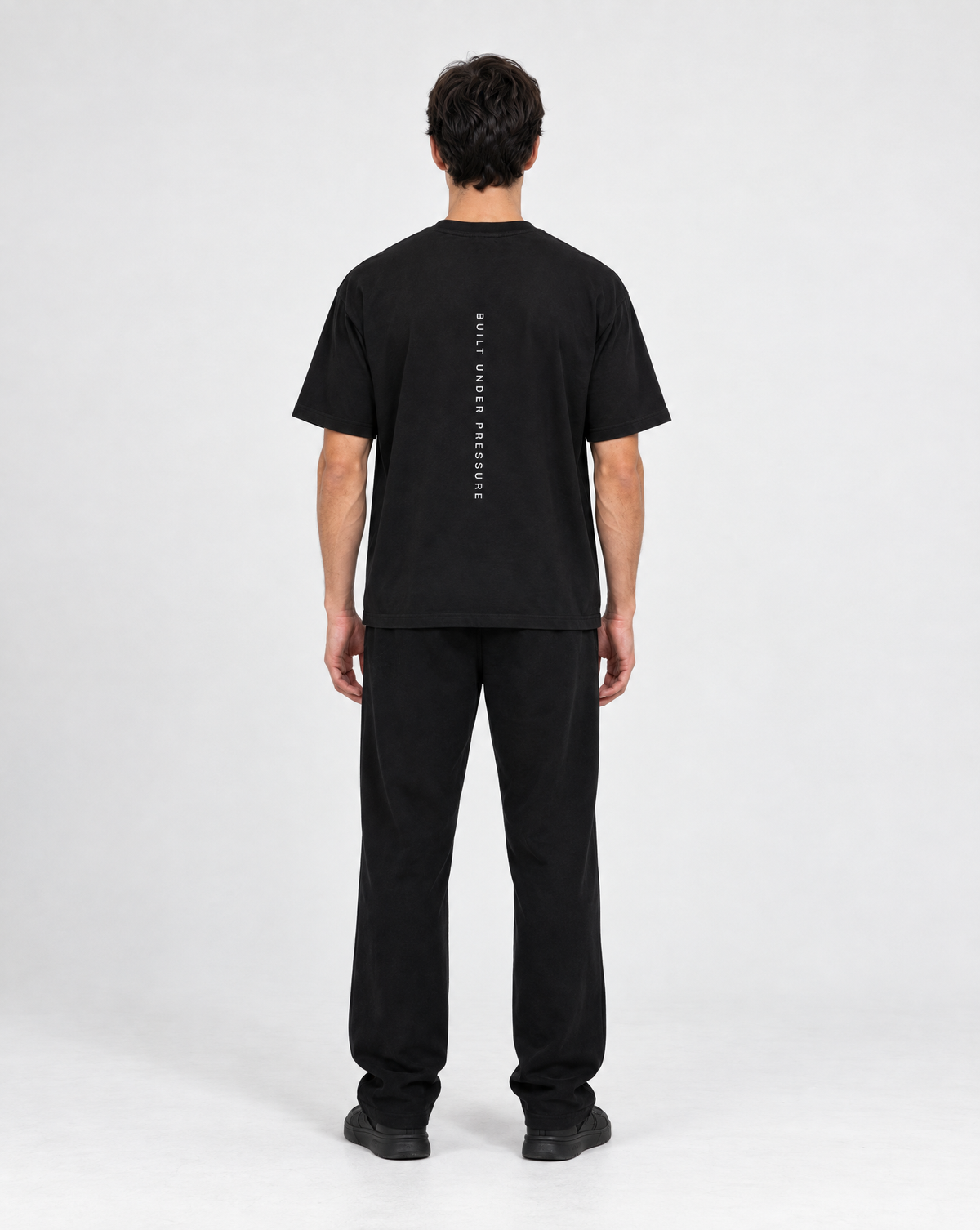 Golden Vein Core Boxy T-Shirt in Schwarz – Rückansicht