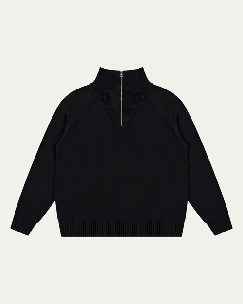 Golden Vein 750-GSM Quarter-Zip Sweatshirt in Schwarz – Produktdarstellung