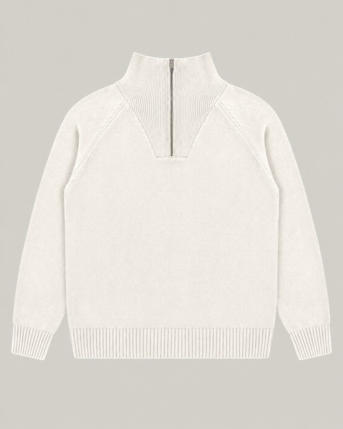 Golden Vein 750-GSM Quarter-Zip Sweatshirt in Beige – Produktdarstellung