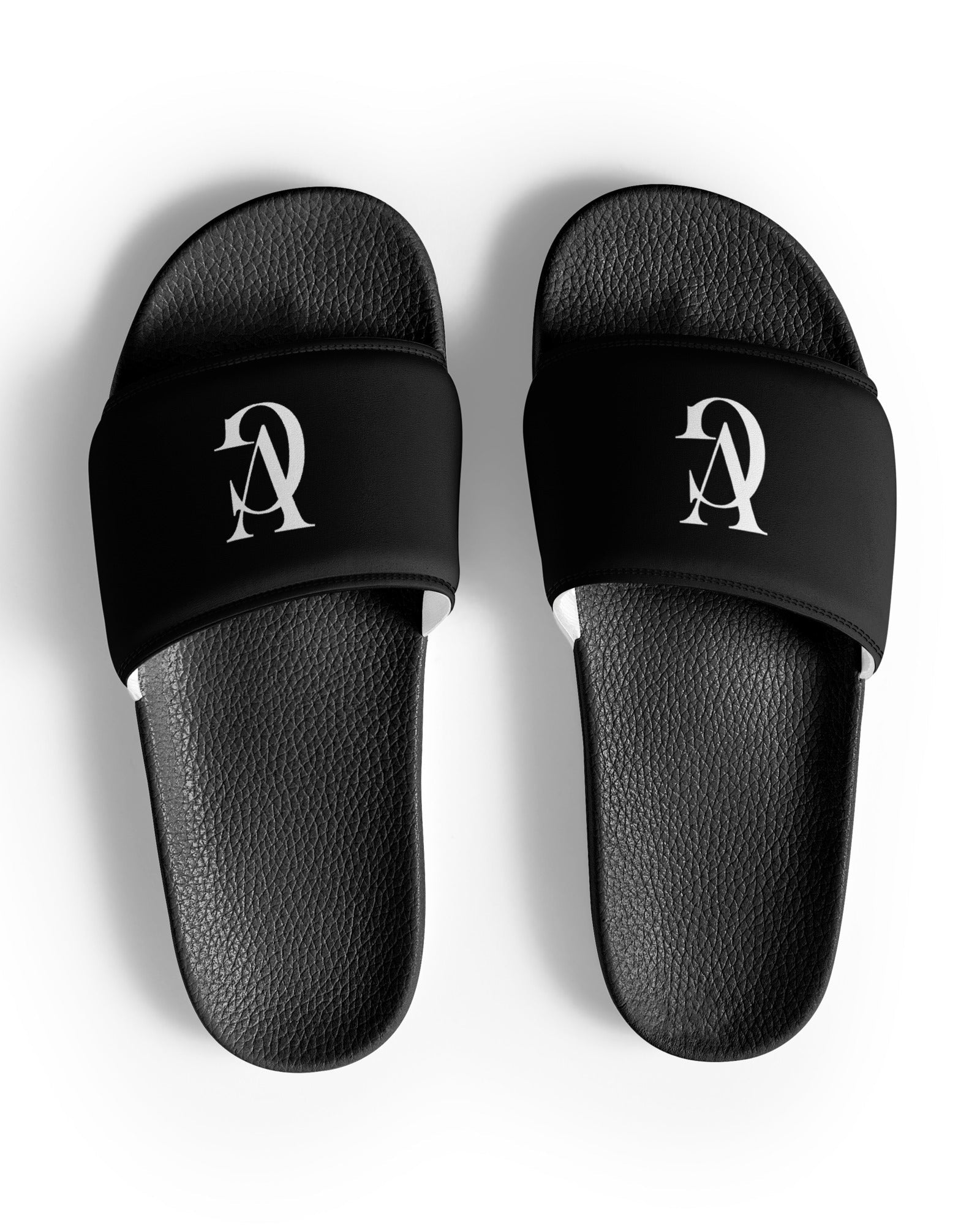 GV Slides in Schwarz für Herren mit GV-Logo auf dem Riemen, Draufsicht