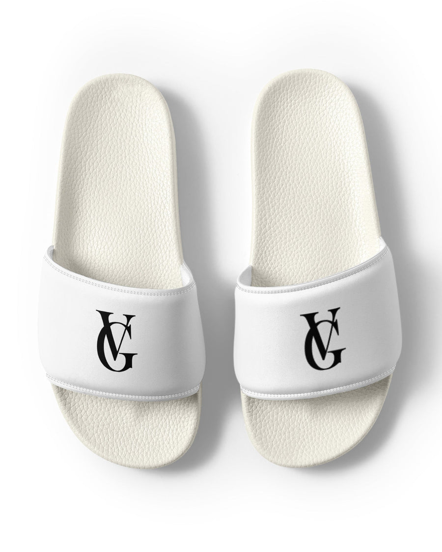 GV Slides in Weiß für Damen als Paar dargestellt mit GV-Logo