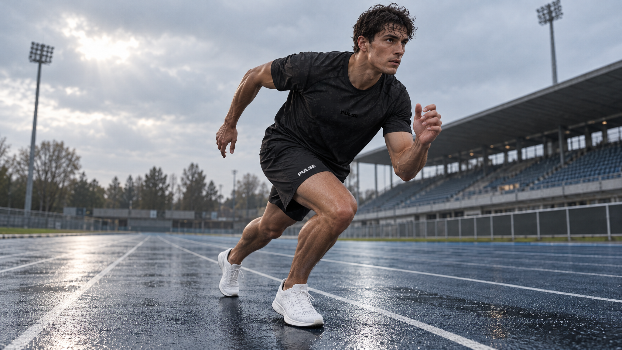PULSE Athlet beim Sprintstart auf einer Laufbahn