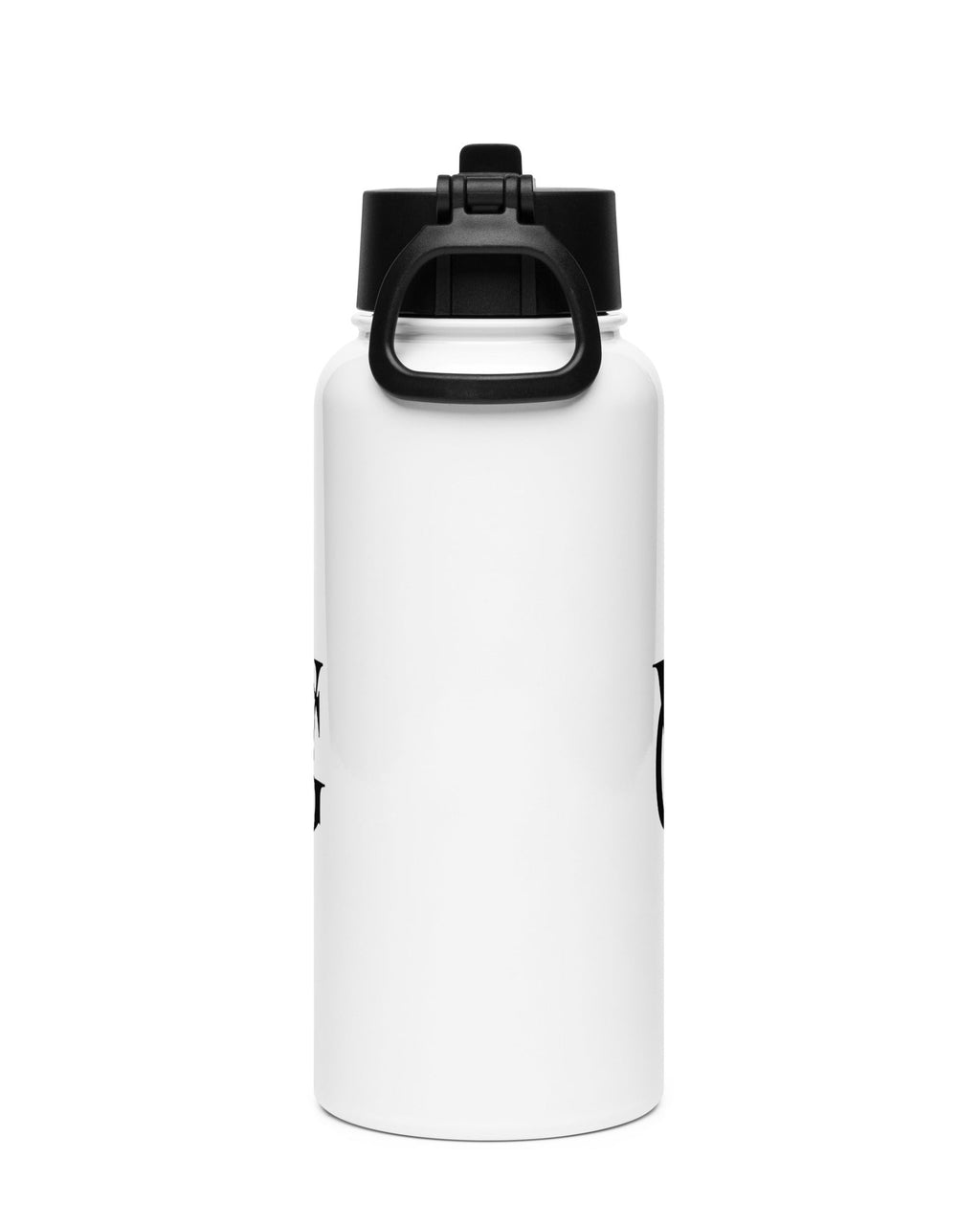 Rückansicht der GV Edelstahl-Wasserflasche 950 ml in Weiß