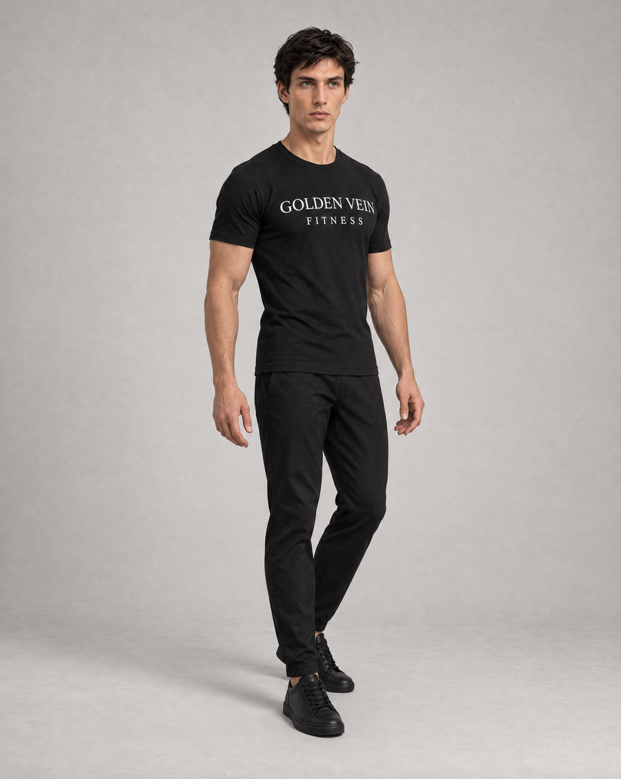 GV Fitness Shirt Schwarz – 3/4-Ansicht