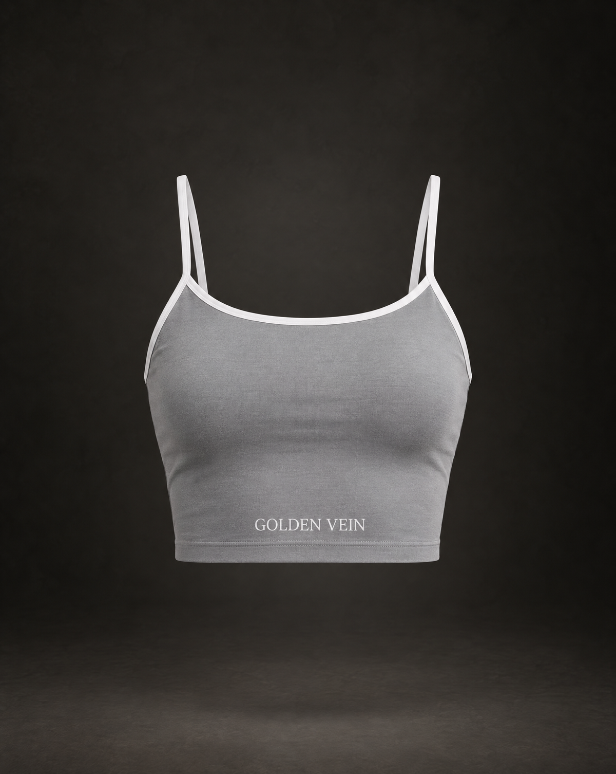 Crop Top Grau – 3D-Ghost-Mockup Front