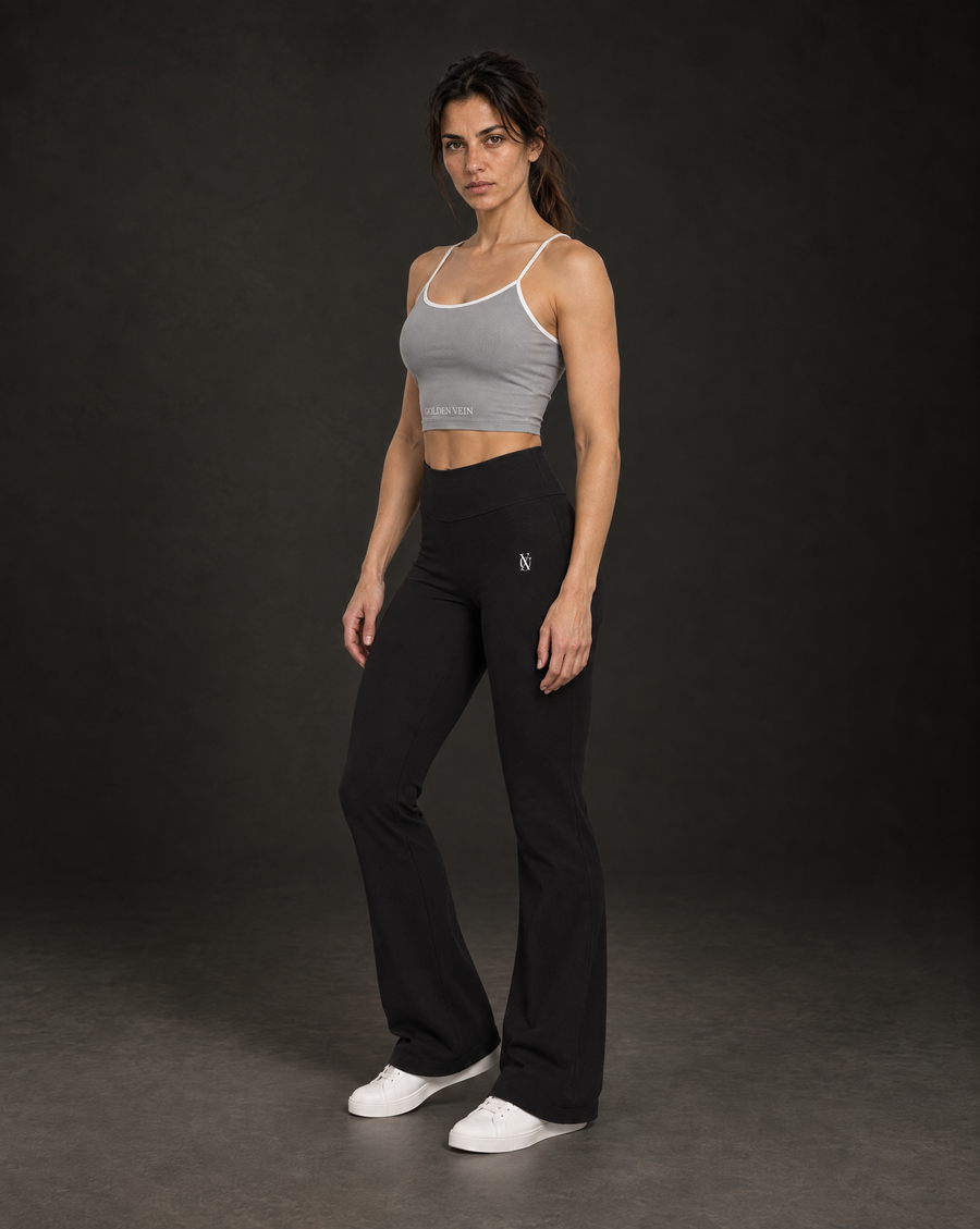 Crop Top Grau – 3/4-Ansicht