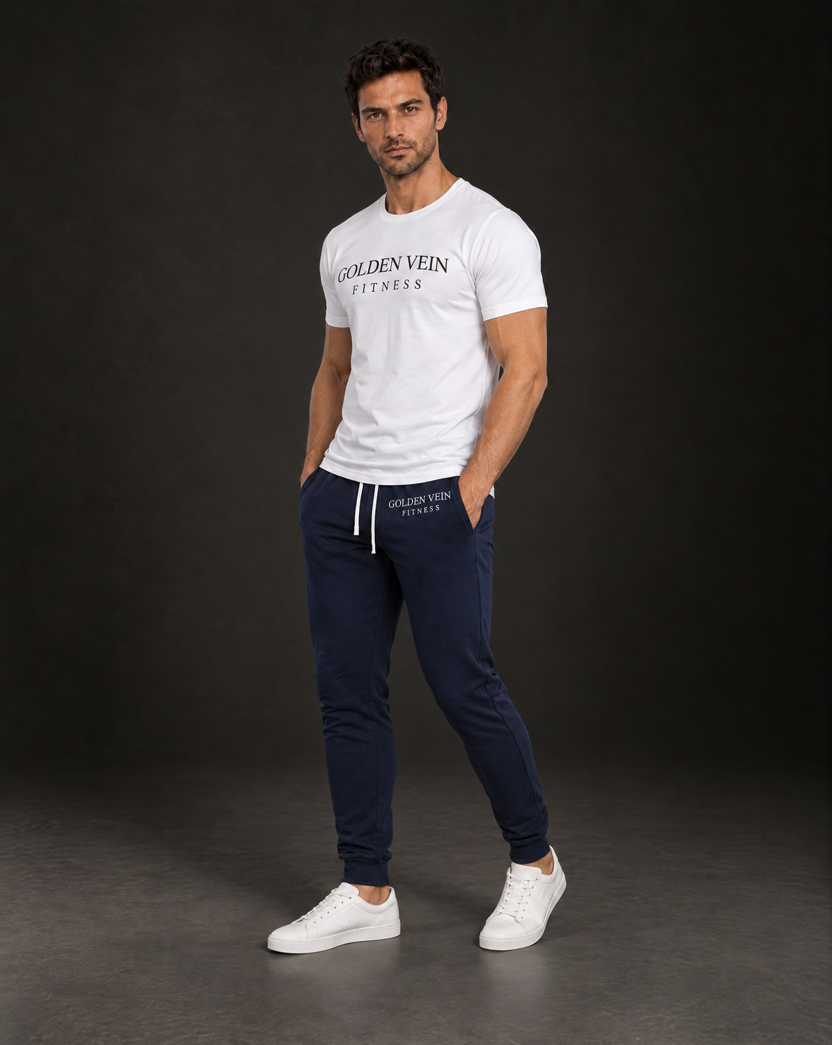 Fit Jogger Navy – 3/4-Ansicht
