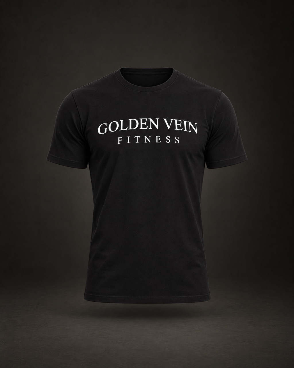 Fitness Shirt Schwarz – 3D-Ghost-Mockup Front