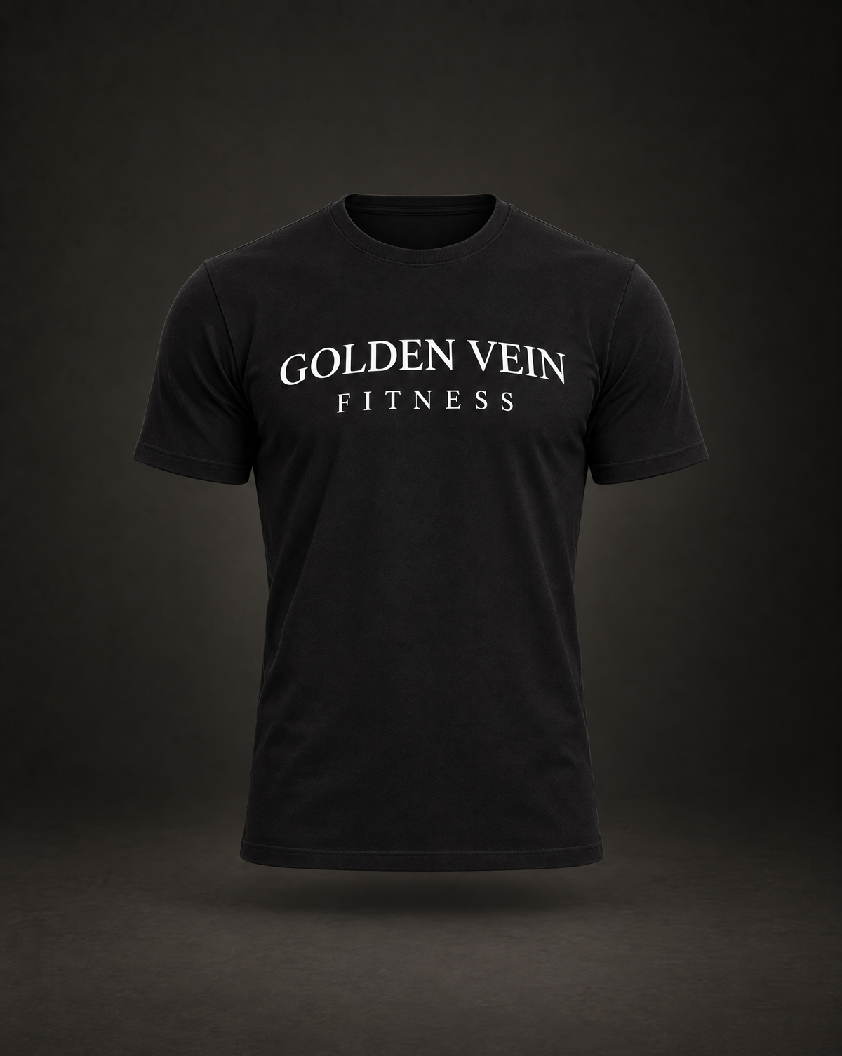 Fitness Shirt Schwarz – 3D-Ghost-Mockup Front