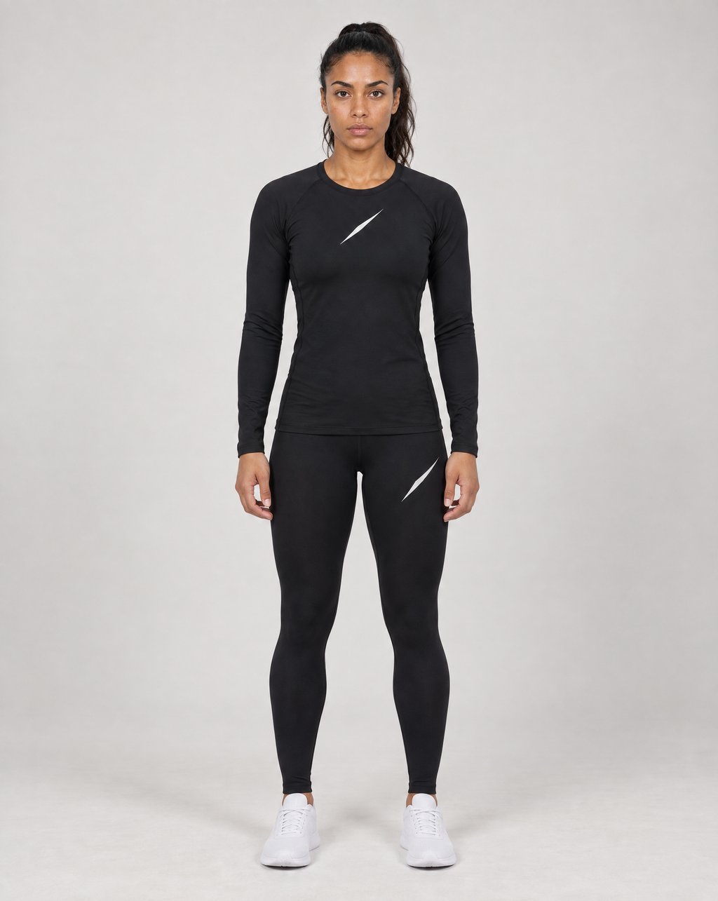 PULSE Compression Longsleeve Schwarz – Damen Front