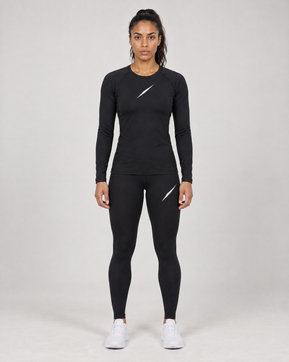 PULSE Compression Longsleeve Schwarz – Damen Front