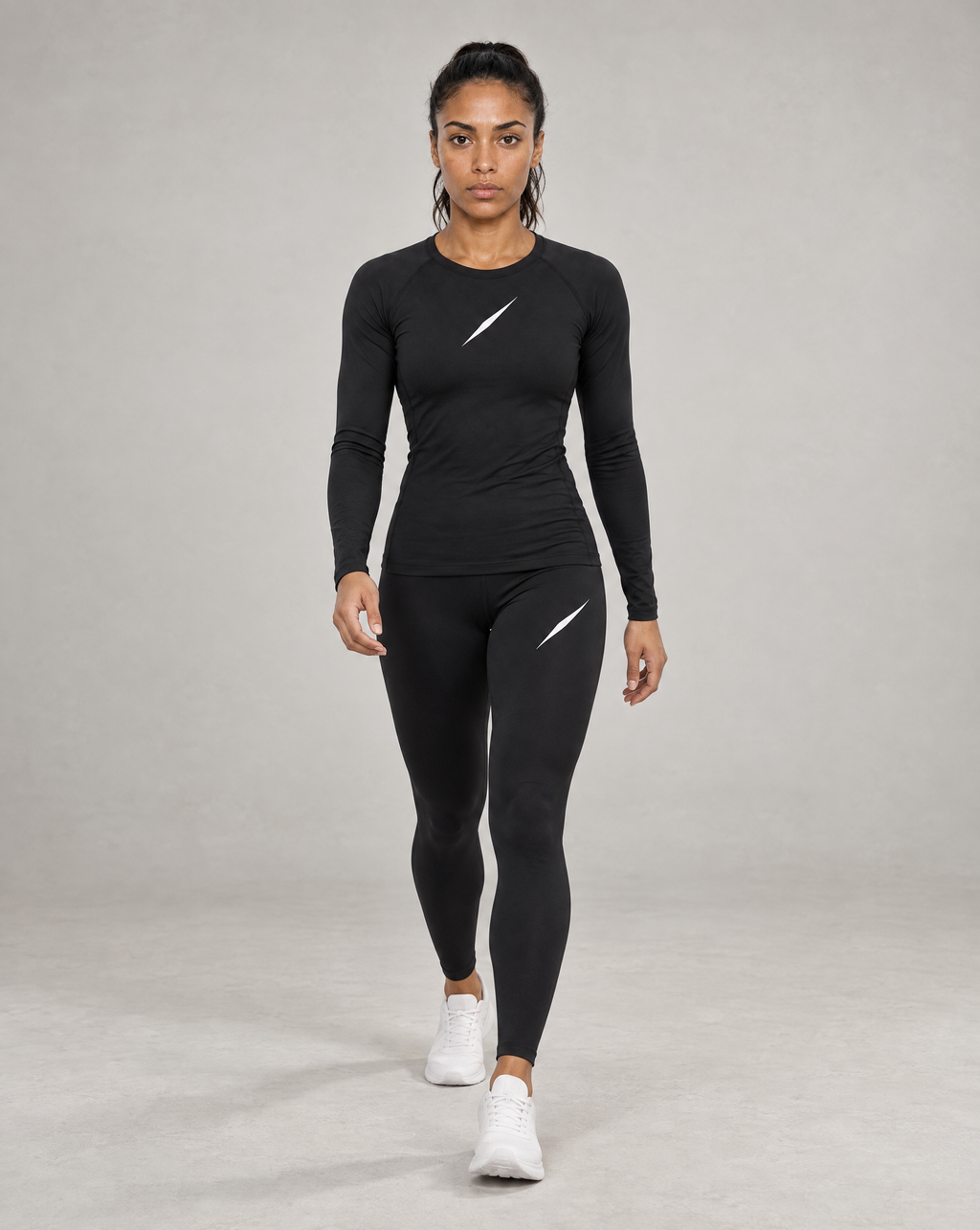 PULSE Compression Longsleeve Schwarz – Damen Walking