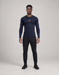 PULSE Compression Longsleeve Navy Herren – Frontansicht