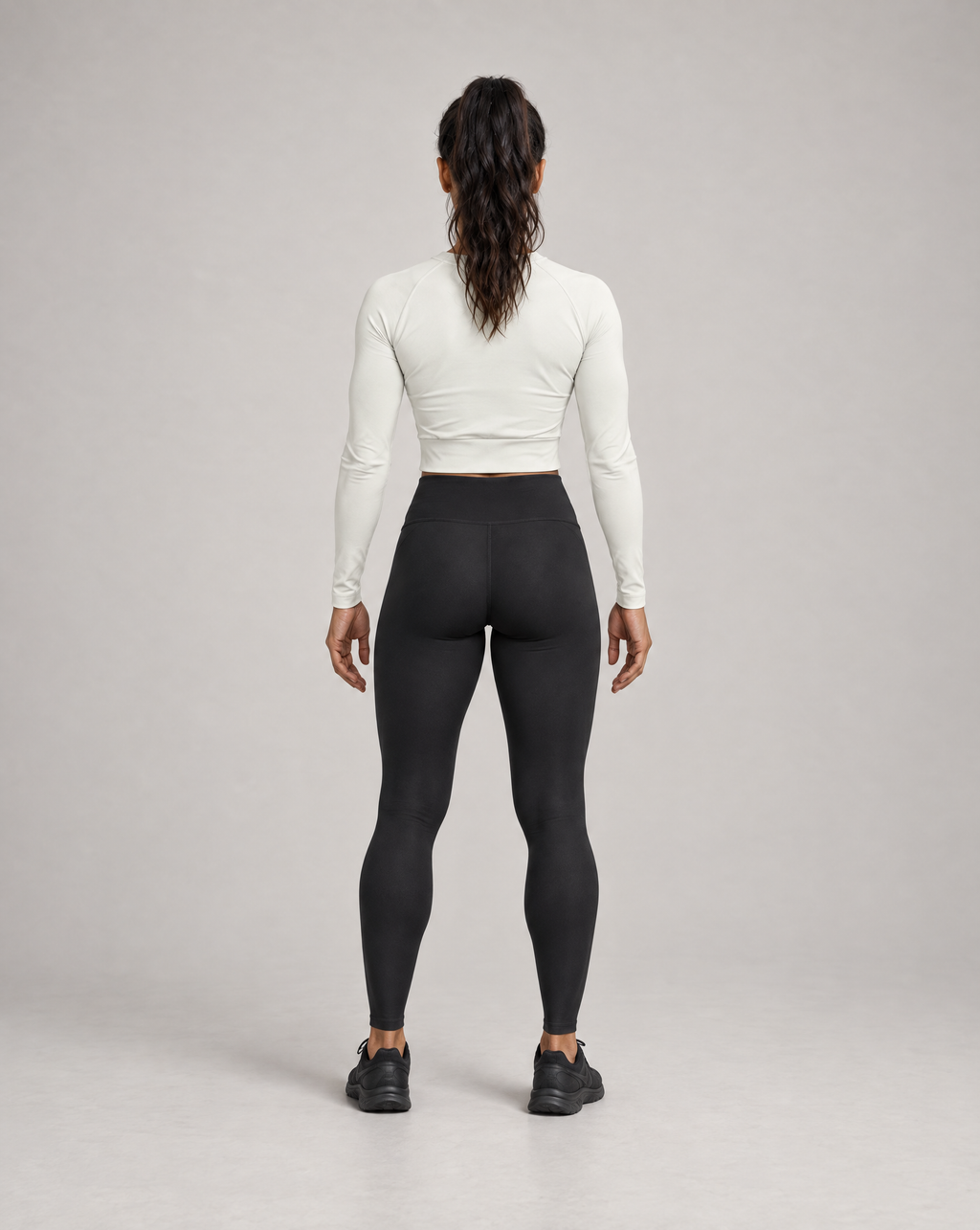 PULSE Cropped Longsleeve Off-White – Rückansicht
