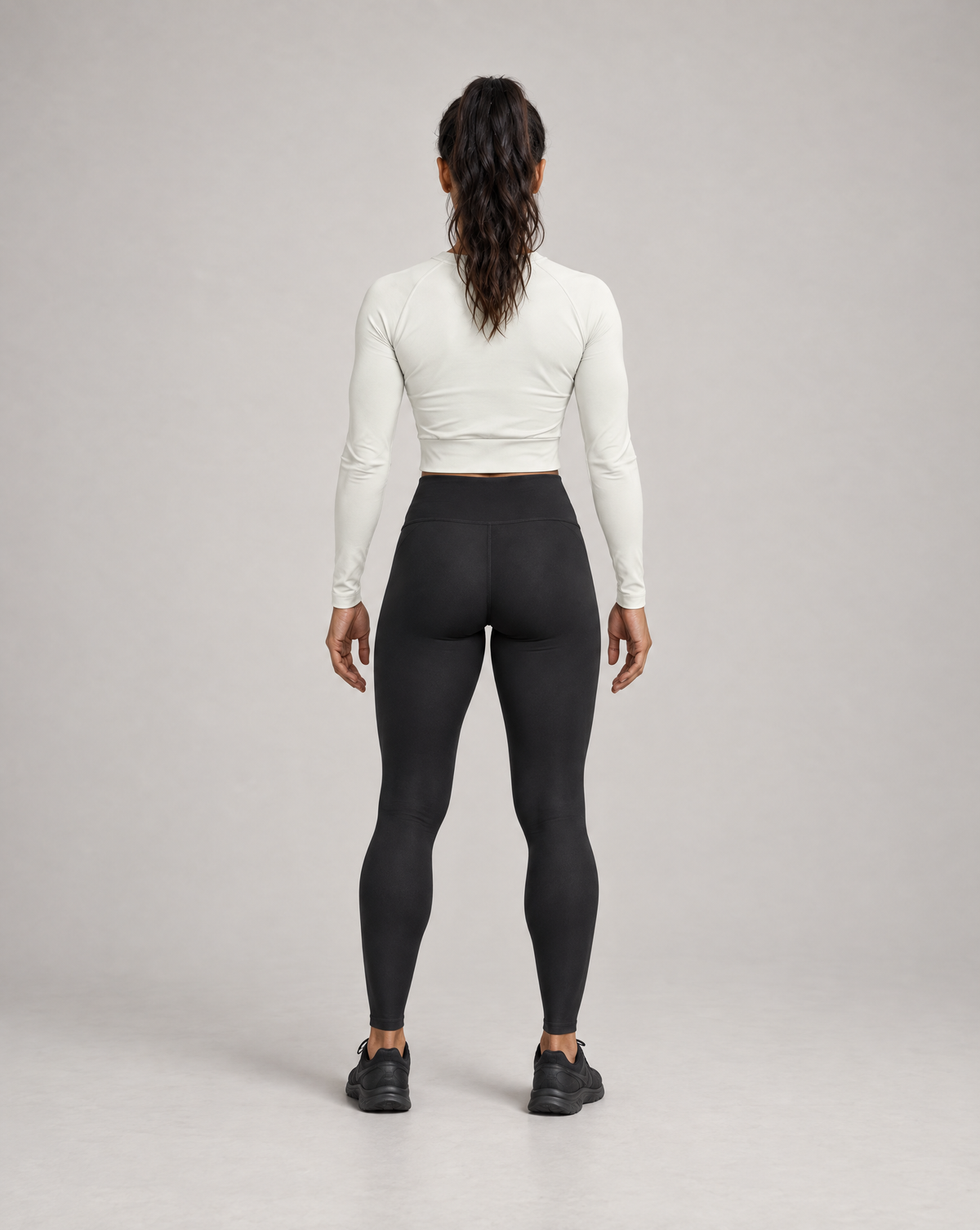 PULSE Cropped Longsleeve Off-White – Rückansicht