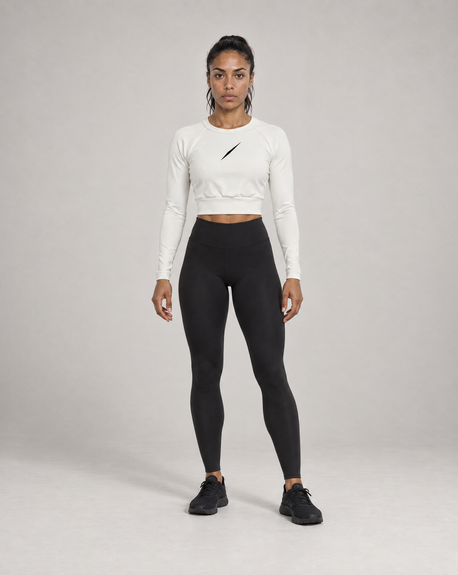 PULSE Cropped Longsleeve Off-White – Frontansicht
