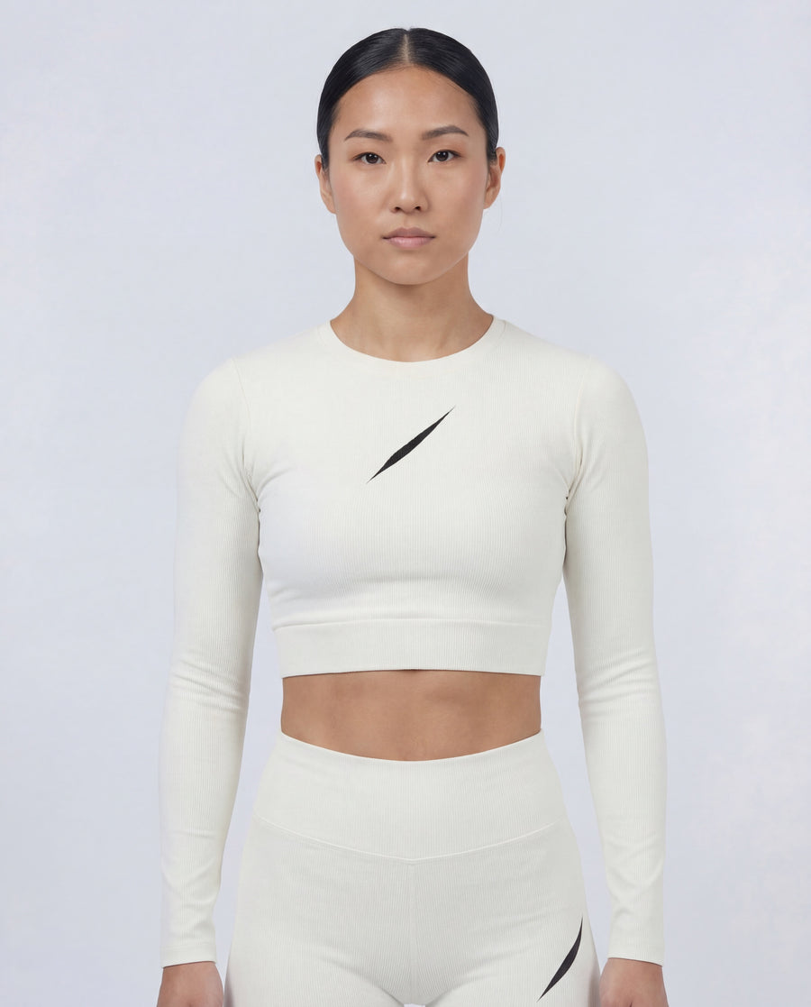 PULSE™ Cropped Longsleeve – Off-White
