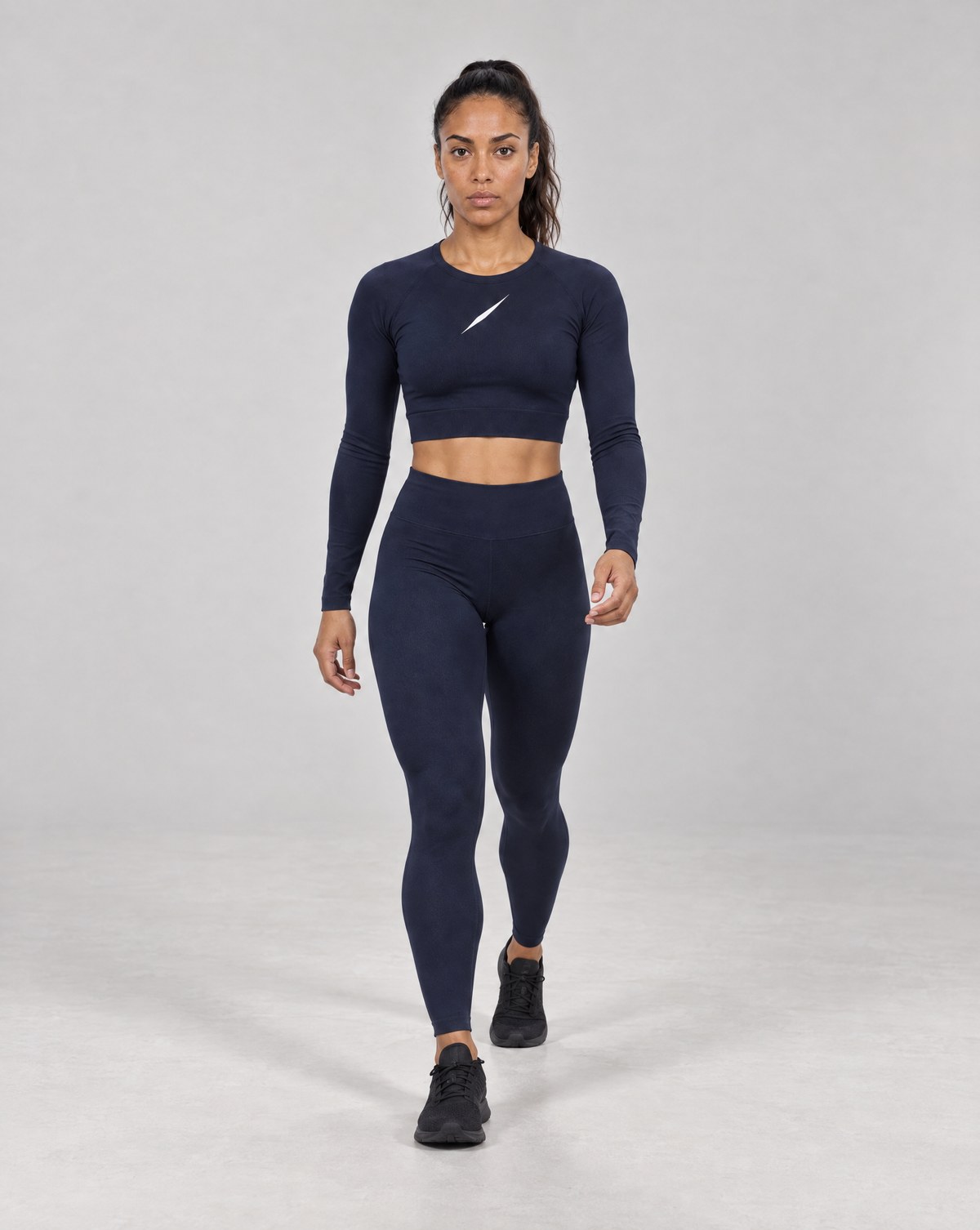 PULSE Cropped Longsleeve Navy – Damen Walking