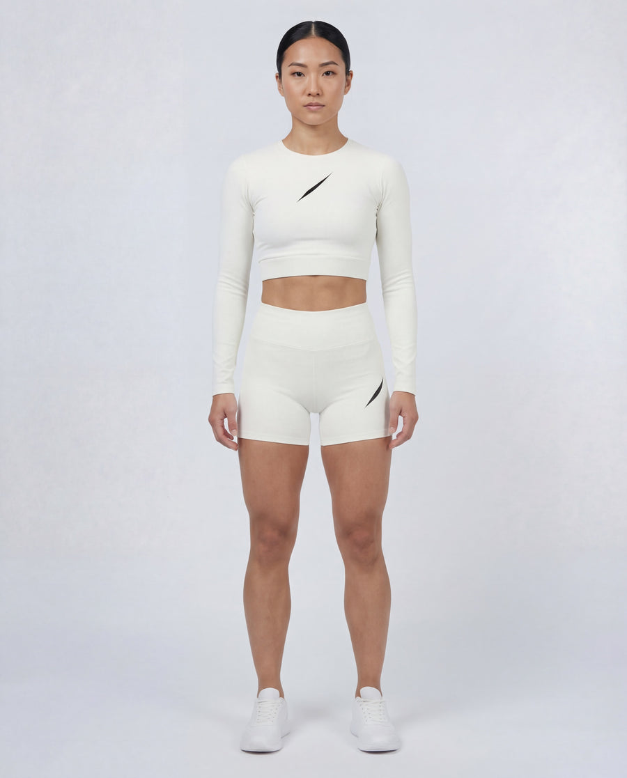 PULSE™ High Waist Shorts – Off-White