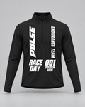 PULSE Quarter-Zip Running Long Sleeve — Black, front view — 3D product mockup