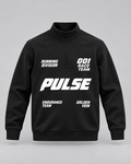 PULSE Quarter-Zip Training Sweatshirt — Black, front view — 3D product mockup