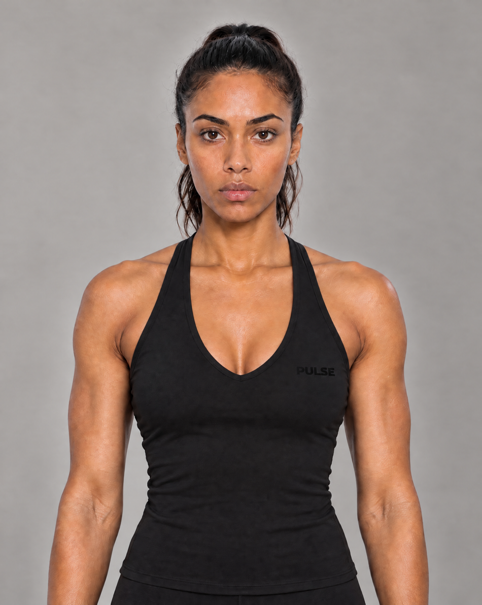 PULSE™ by Golden Vein Spectre Halter Tank – Schwarz