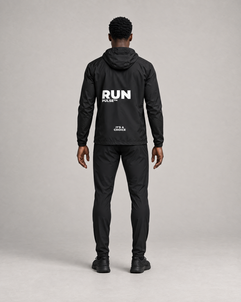 PULSE Run Windbreaker Black – Rückansicht