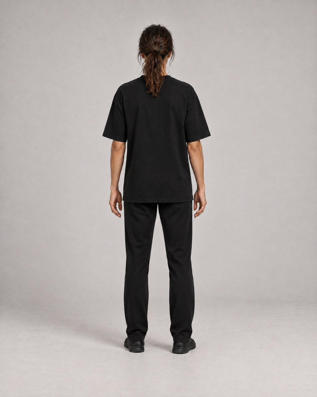 Signature Oversized T-Shirt Schwarz – Damen Rückansicht