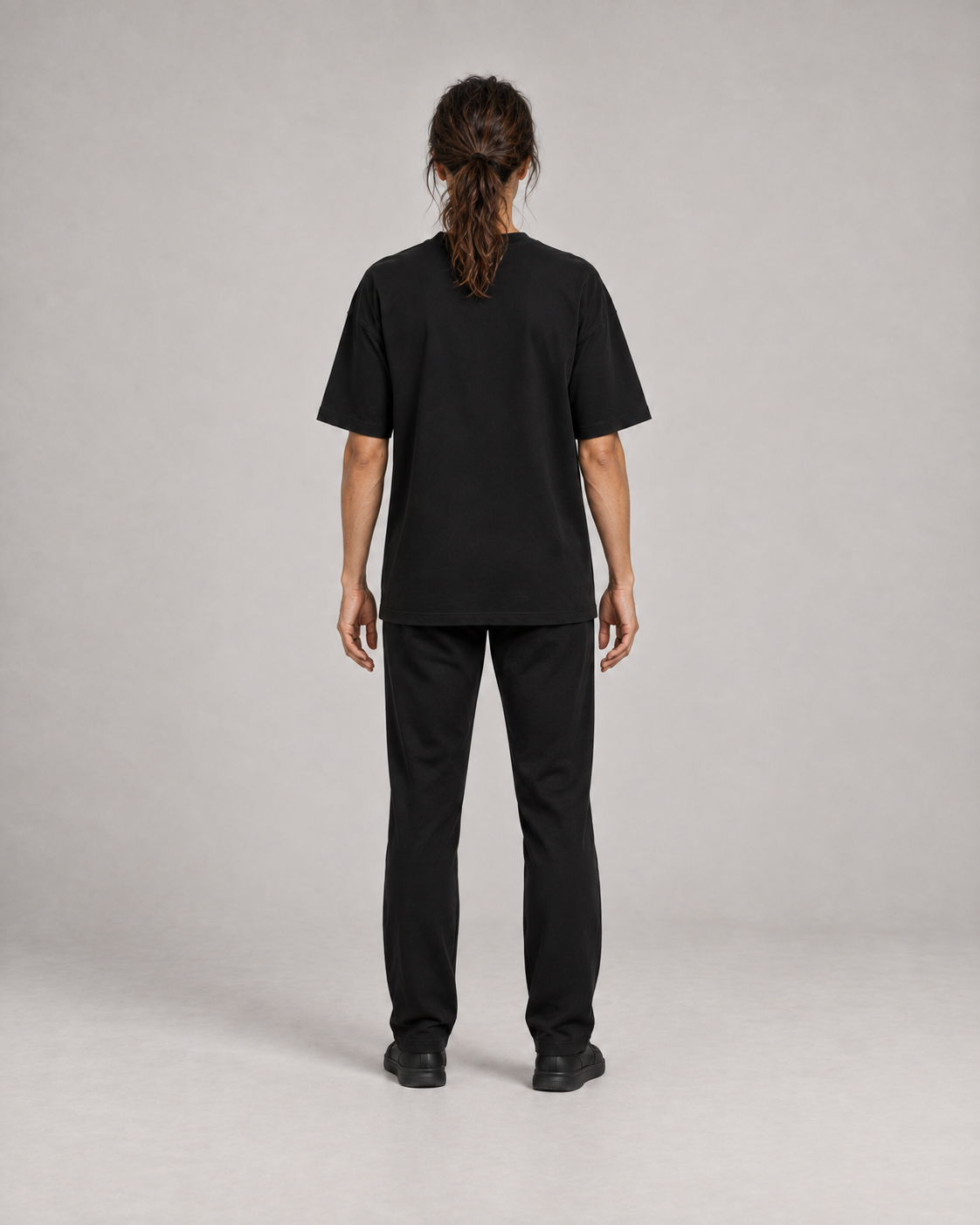 Signature Oversized T-Shirt Schwarz – Damen Rückansicht