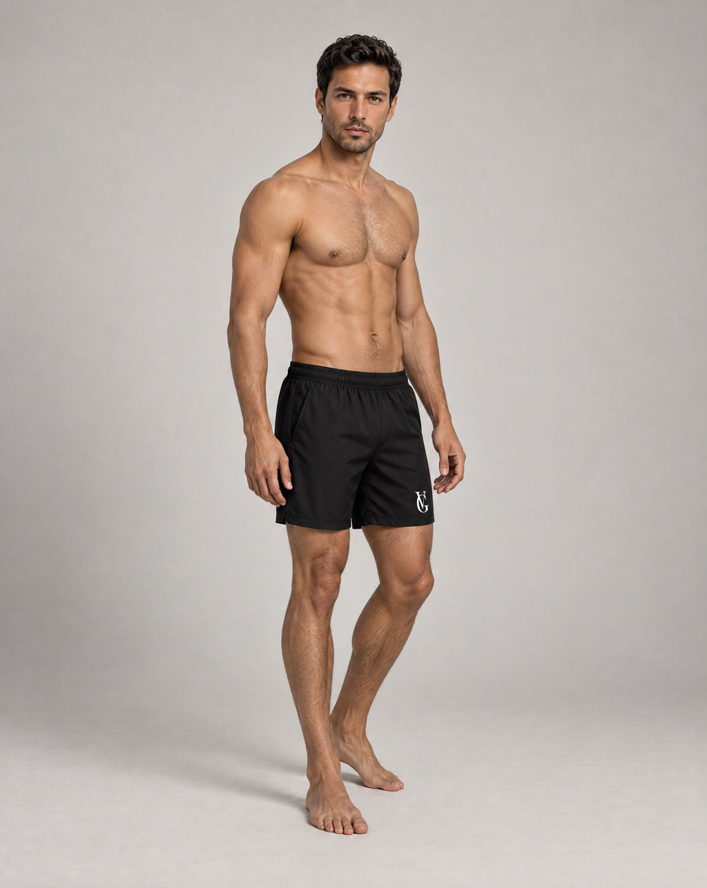 GV Swim Shorts Black – three-quarter view